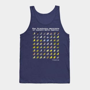 The Pixel Warblers of Eastern North America (White Text) Tank Top